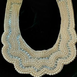 Vintage Faux Pearl Beaded Collar...approximately 16" Long...made in Japan...
